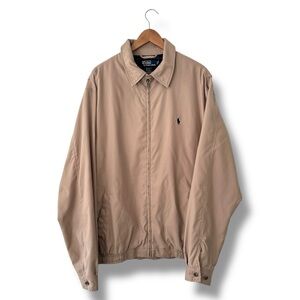 Vtg Polo Ralph Lauren Men's Beige Harrington Bi-Swing Jacket Lightweight Sz XLT